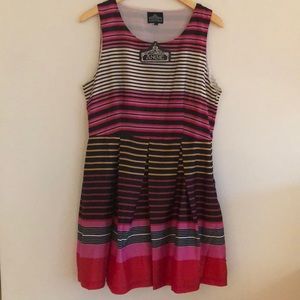 Mod Cloth fit and flare striped dress side L 10